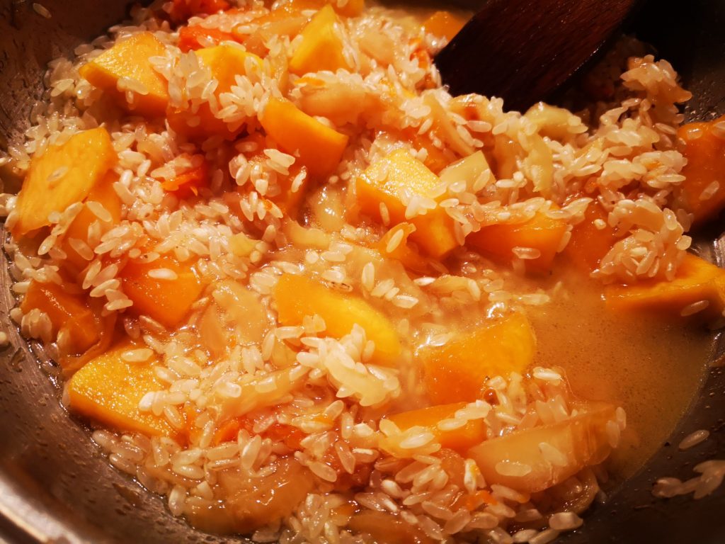 risotto alla zucca con salmone 