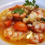 Guazzetto di gamberoni e fagioli cannellini