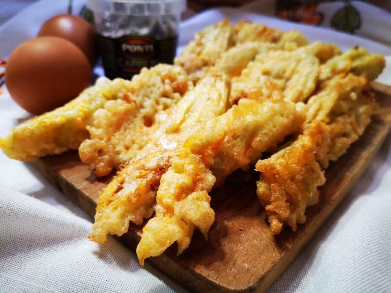 Fiori di zucca pastellati