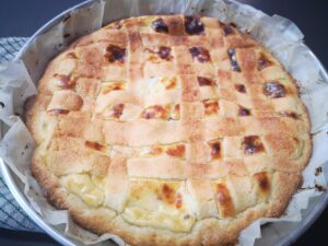 crostata di ricotta e pistacchi cotta