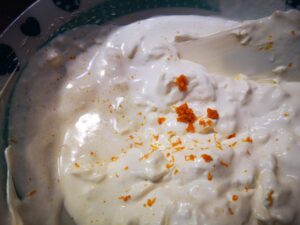 mascarpone, panna e scorza di arance