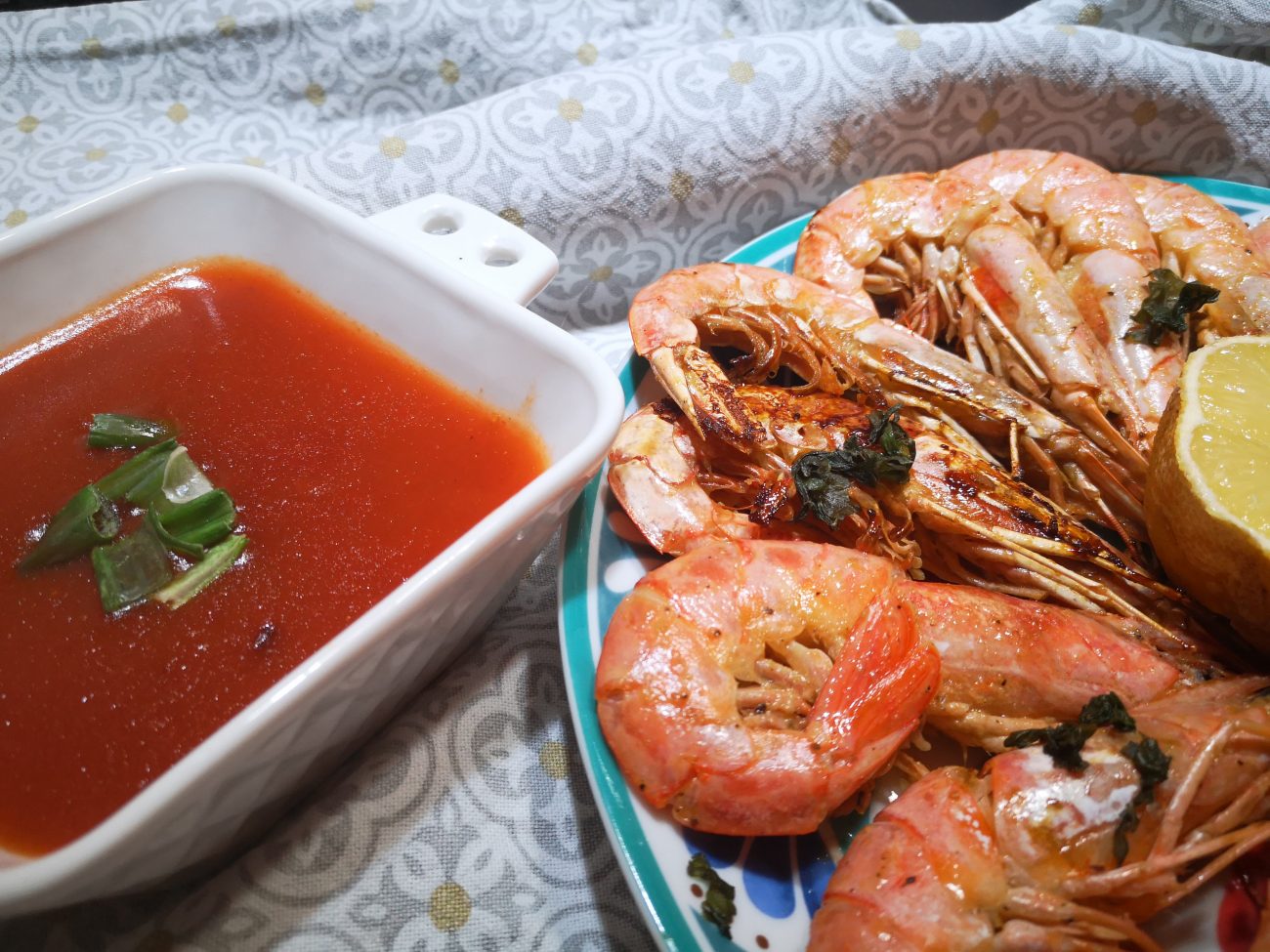 Gamberoni in padella con salsa agrodolce piccante