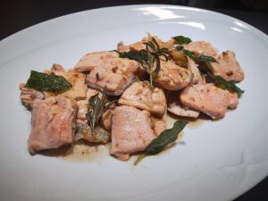 Trota salmonata alla salvia