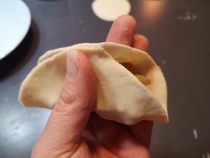 Gyoza cinesi con verdure e gamberoni