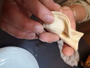 Gyoza cinesi con verdure e gamberoni