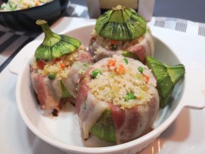 Zucchine tonde ripiene di cous cous