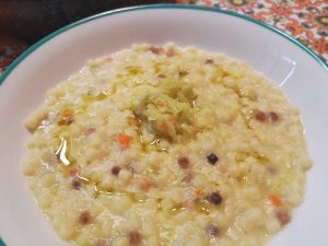 Fregula a grana grossa con crema di zucchina 