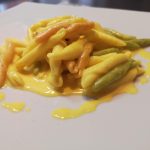 Tris di fusilli con crema allo zafferano