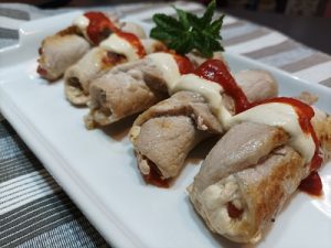 Involtini di lonza e peperoni