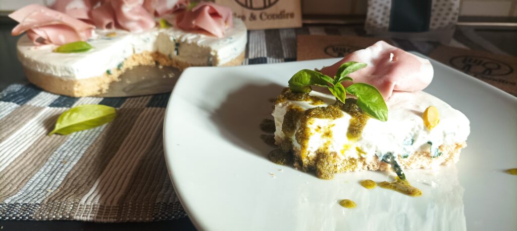 Cheesecake di ricotta e basilico