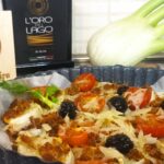 Finocchi gratinati con olive e pomodorini